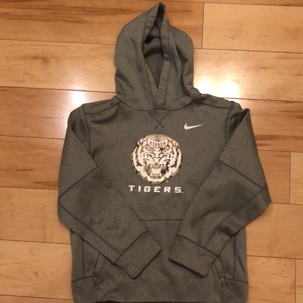 LSU TIGERS HOODIE (kids) SIZE LARGE GOLD, GRAY